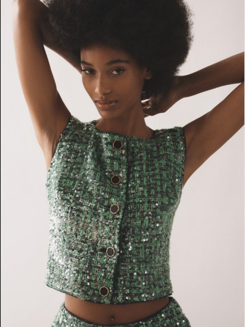 Maeve Sequin Tweed Vest - NWT - Small